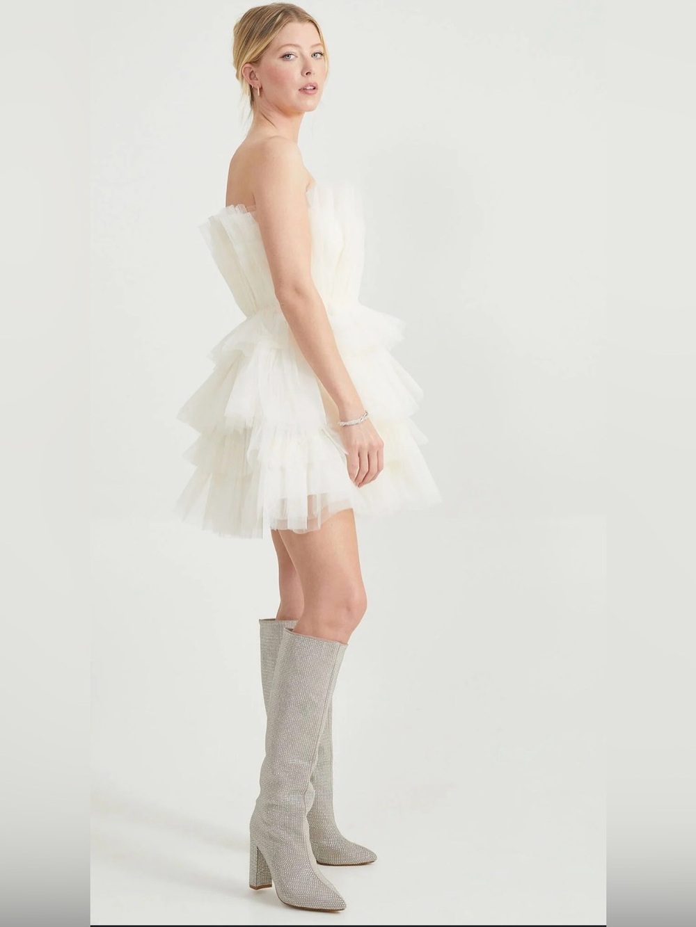 Altar’D State Emilee Tulle white Dress Sz‎ Small NWT